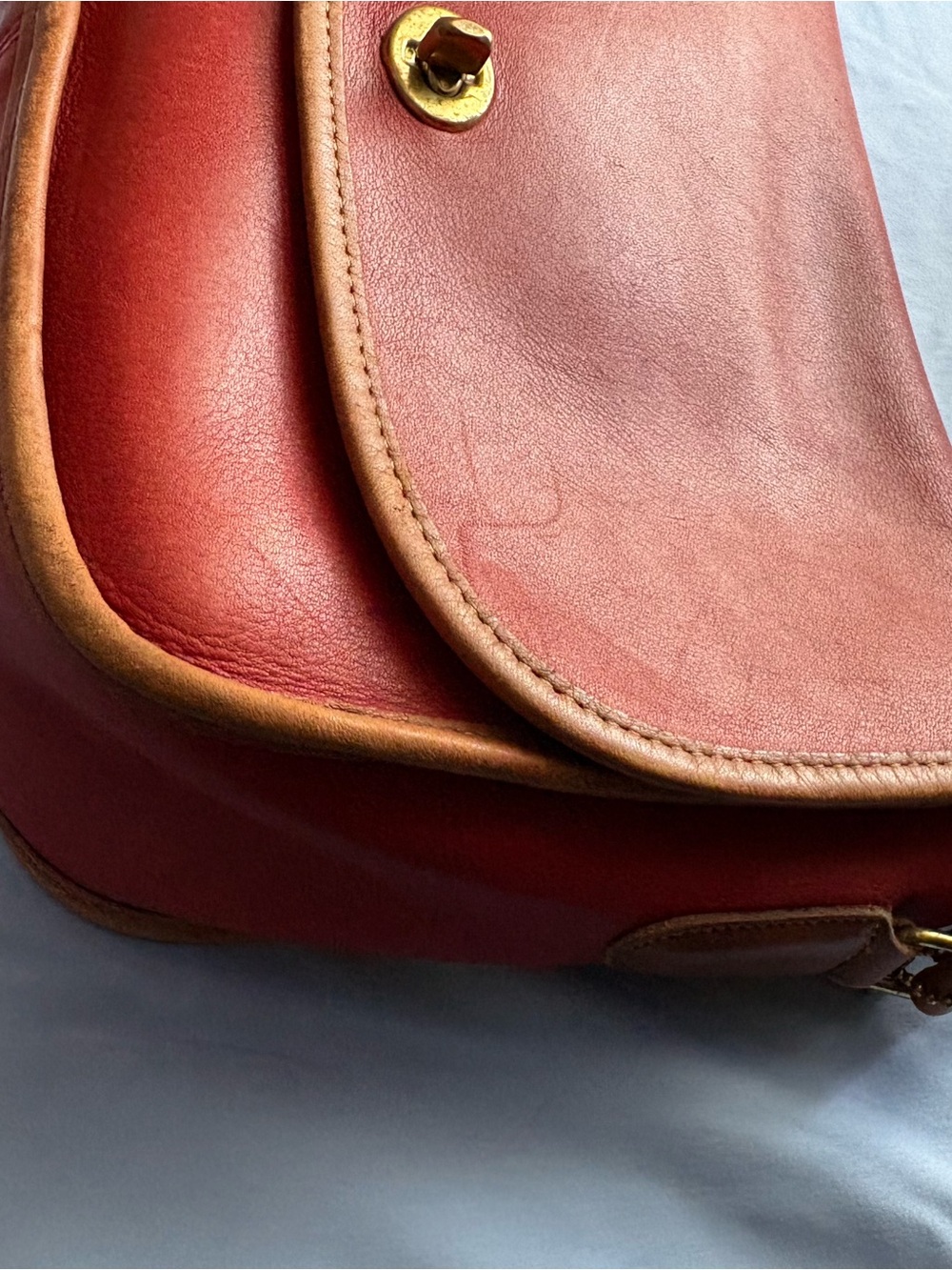 Vintage Red Coach Saddle Bag Made in USA - Picture 5 of 9
